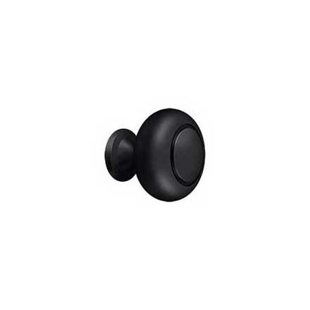 Deltana [KR119U19] Solid Brass Cabinet Knob - Round w/ Groove Series - Paint Black Finish - 1 1/4" Dia.