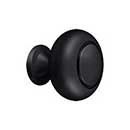 Deltana [KR119U19] Solid Brass Cabinet Knob - Round w/ Groove Series - Paint Black Finish - 1 1/4" Dia.