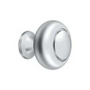 Deltana [KR119U26] Solid Brass Cabinet Knob - Round w/ Groove Series - Polished Chrome Finish - 1 1/4" Dia.