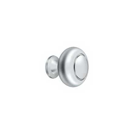 Deltana [KR119U26] Solid Brass Cabinet Knob - Round w/ Groove Series - Polished Chrome Finish - 1 1/4" Dia.