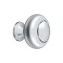 Deltana [KR119U26] Solid Brass Cabinet Knob - Round w/ Groove Series - Polished Chrome Finish - 1 1/4" Dia.