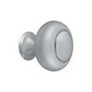 Deltana [KR119U26D] Solid Brass Cabinet Knob - Round w/ Groove Series - Brushed Chrome Finish - 1 1/4&quot; Dia.
