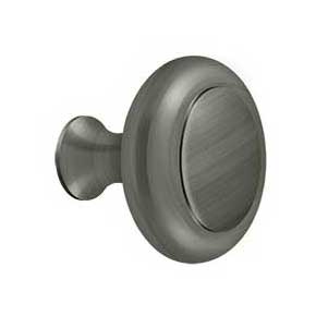 Deltana [KRB175U15A] Solid Brass Cabinet Knob - Round w/ Groove Series - Antique Nickel Finish - 1 3/4" Dia.