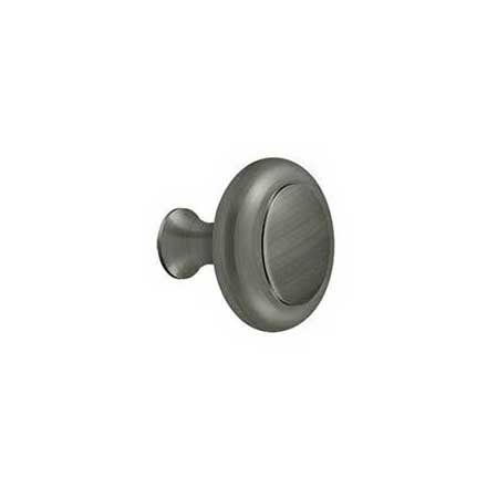 Deltana [KRB175U15A] Solid Brass Cabinet Knob - Round w/ Groove Series - Antique Nickel Finish - 1 3/4" Dia.