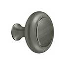 Deltana [KRB175U15A] Solid Brass Cabinet Knob - Round w/ Groove Series - Antique Nickel Finish - 1 3/4" Dia.