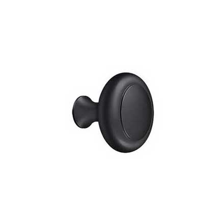 Deltana [KRB175U19] Solid Brass Cabinet Knob - Round w/ Groove Series - Paint Black Finish - 1 3/4&quot; Dia.