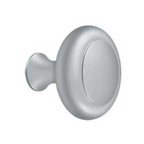 Deltana [KRB175U26D] Solid Brass Cabinet Knob - Round w/ Groove Series - Brushed Chrome Finish - 1 3/4" Dia.