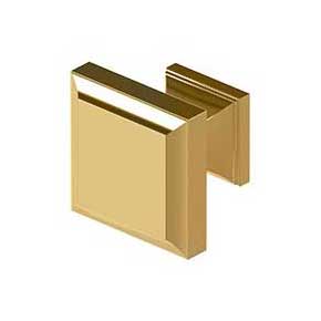 Deltana [KS10CR003] Solid Brass Cabinet Knob - Decorative Square Series - Polished Brass (PVD) Finish - 1 3/16" Sq.