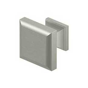 Deltana [KS10U15] Solid Brass Cabinet Knob - Decorative Square Series - Brushed Nickel Finish - 1 3/16" Sq.