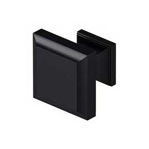 Deltana [KS10U19] Solid Brass Cabinet Knob - Decorative Square Series - Paint Black Finish - 1 3/16" Sq.