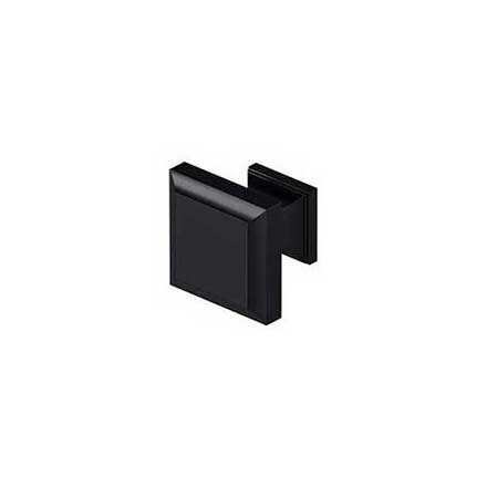 Deltana [KS10U19] Solid Brass Cabinet Knob - Decorative Square Series - Paint Black Finish - 1 3/16&quot; Sq.