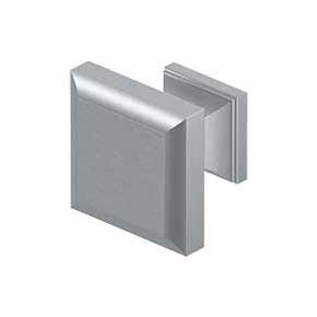 Deltana [KS10U26D] Solid Brass Cabinet Knob - Decorative Square Series - Brushed Chrome Finish - 1 3/16" Sq.