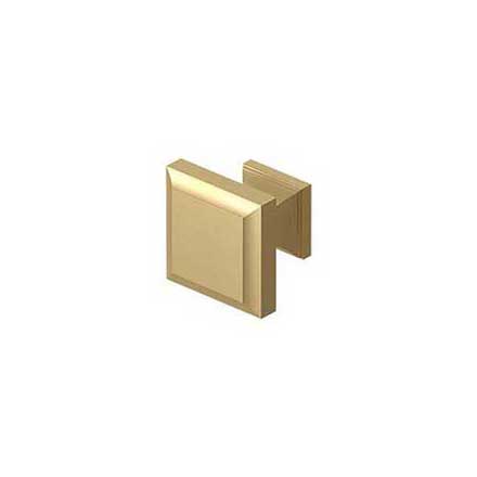 Deltana [KS10U4] Solid Brass Cabinet Knob - Decorative Square Series - Brushed Brass Finish - 1 3/16&quot; Sq.