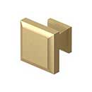 Deltana [KS10U4] Solid Brass Cabinet Knob - Decorative Square Series - Brushed Brass Finish - 1 3/16" Sq.