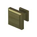 Deltana [KS10U5] Solid Brass Cabinet Knob - Decorative Square Series - Antique Brass Finish - 1 3/16&quot; Sq.