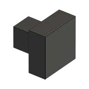 Deltana [KS125U10B] Solid Brass Cabinet Knob - Modern Square Series - Oil Rubbed Bronze Finish - 1 1/4" Sq.