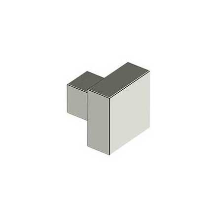 Deltana [KS125U14] Solid Brass Cabinet Knob - Modern Square Series - Polished Nickel Finish - 1 1/4&quot; Sq.