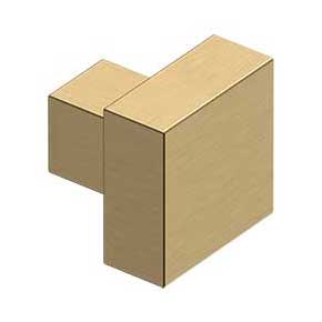 Deltana [KS125U4] Solid Brass Cabinet Knob - Modern Square Series - Brushed Brass Finish - 1 1/4" Sq.