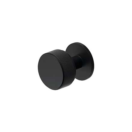 Deltana [KRLK138U19] Solid Brass Cabinet Knob - Knurled Series - Paint Black Finish - 1 3/8" Dia.