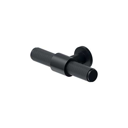 Deltana [KRLP325U19] Solid Brass Cabinet Knob - Knurled Series - Paint Black Finish - 3 1/4" L