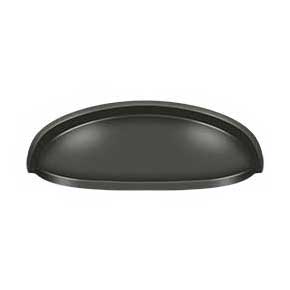 Deltana [K407U10B] Solid Brass Cabinet Cup Pull - Elongated - Oil Rubbed Bronze Finish - 3" C/C - 4 5/8" L