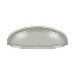 Deltana [K407U15] Solid Brass Cabinet Cup Pull - Elongated - Brushed Nickel Finish - 3" C/C - 4 5/8" L