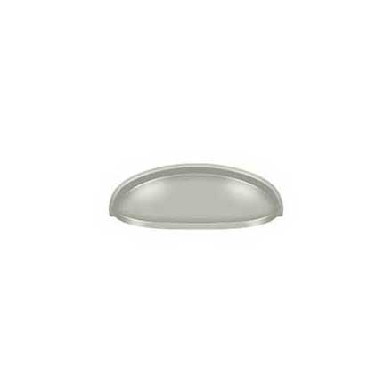 Deltana [K407U15] Solid Brass Cabinet Cup Pull - Elongated - Brushed Nickel Finish - 3&quot; C/C - 4 5/8&quot; L