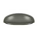 Deltana [K407U15A] Solid Brass Cabinet Cup Pull - Elongated - Antique Nickel Finish - 3" C/C - 4 5/8" L