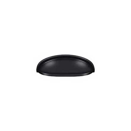 Deltana [K407U19] Solid Brass Cabinet Cup Pull - Elongated - Paint Black Finish - 3&quot; C/C - 4 5/8&quot; L