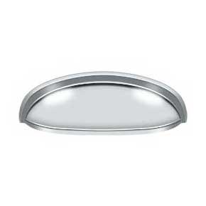 Deltana [K407U26] Solid Brass Cabinet Cup Pull - Elongated - Polished Chrome Finish - 3" C/C - 4 5/8" L
