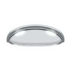 Deltana [K407U26] Solid Brass Cabinet Cup Pull - Elongated - Polished Chrome Finish - 3&quot; C/C - 4 5/8&quot; L