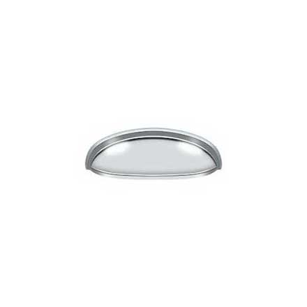 Deltana [K407U26] Solid Brass Cabinet Cup Pull - Elongated - Polished Chrome Finish - 3&quot; C/C - 4 5/8&quot; L