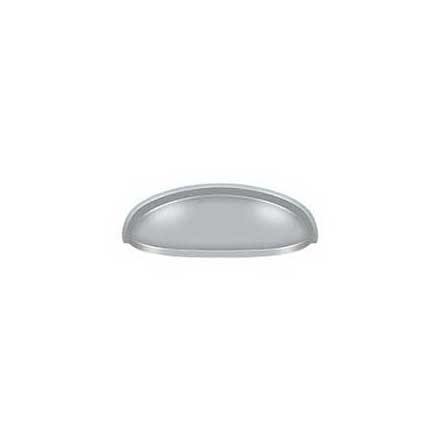Deltana [K407U26D] Solid Brass Cabinet Cup Pull - Elongated - Brushed Chrome Finish - 3&quot; C/C - 4 5/8&quot; L