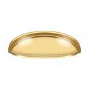 Deltana [K407CR003] Solid Brass Cabinet Cup Pull - Elongated - Polished Brass (PVD) Finish - 3&quot; C/C - 4 5/8&quot; L