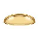 Deltana [K407CR003] Solid Brass Cabinet Cup Pull - Elongated - Polished Brass (PVD) Finish - 3&quot; C/C - 4 5/8&quot; L