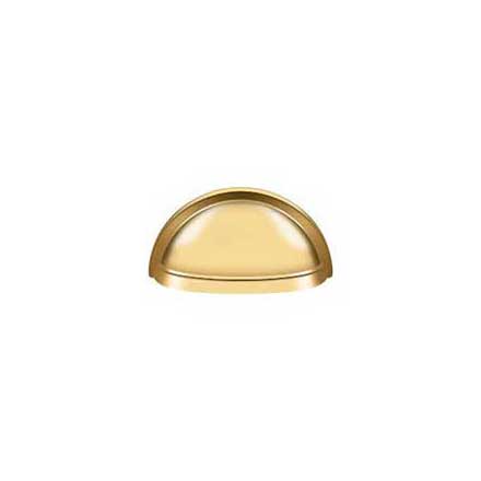 Deltana [K43CR003] Solid Brass Cabinet Cup Pull - Oval Shell - Polished Brass (PVD) Finish - 3&quot; C/C - 3 1/2&quot; L