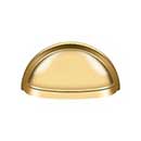 Deltana [K43CR003] Solid Brass Cabinet Cup Pull - Oval Shell - Polished Brass (PVD) Finish - 3&quot; C/C - 3 1/2&quot; L