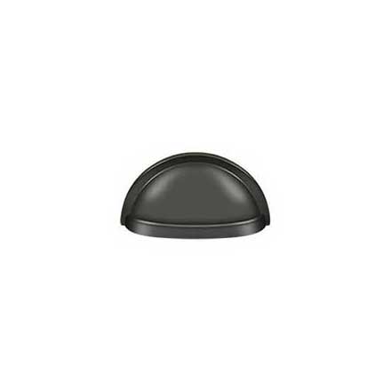 Deltana [K43U10B] Solid Brass Cabinet Cup Pull - Oval Shell - Oil Rubbed Bronze Finish - 3&quot; C/C - 3 1/2&quot; L