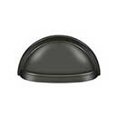 Deltana [K43U10B] Solid Brass Cabinet Cup Pull - Oval Shell - Oil Rubbed Bronze Finish - 3&quot; C/C - 3 1/2&quot; L