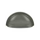 Deltana [K43U15A] Solid Brass Cabinet Cup Pull - Oval Shell - Antique Nickel Finish - 3" C/C - 3 1/2" L