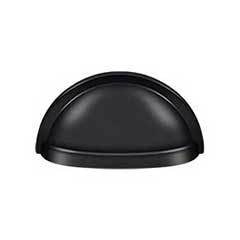 Deltana [K43U19] Solid Brass Cabinet Cup Pull - Oval Shell - Paint Black Finish - 3&quot; C/C - 3 1/2&quot; L