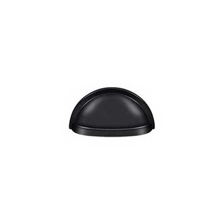 Deltana [K43U19] Solid Brass Cabinet Cup Pull - Oval Shell - Paint Black Finish - 3&quot; C/C - 3 1/2&quot; L