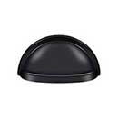 Deltana [K43U19] Solid Brass Cabinet Cup Pull - Oval Shell - Paint Black Finish - 3" C/C - 3 1/2" L