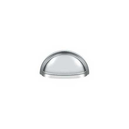 Deltana [K43U26] Solid Brass Cabinet Cup Pull - Oval Shell - Polished Chrome Finish - 3&quot; C/C - 3 1/2&quot; L