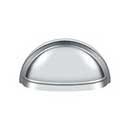 Deltana [K43U26] Solid Brass Cabinet Cup Pull - Oval Shell - Polished Chrome Finish - 3&quot; C/C - 3 1/2&quot; L