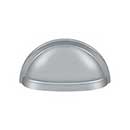 Deltana [K43U26D] Solid Brass Cabinet Cup Pull - Oval Shell - Brushed Chrome Finish - 3" C/C - 3 1/2" L