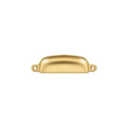 Deltana [SHP29CR003] Solid Brass Cabinet Cup Pull - Exposed - Polished Brass (PVD) Finish - 3 5/8&quot; C/C - 4 1/8&quot; L