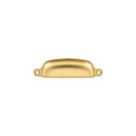 Deltana [SHP29CR003] Solid Brass Cabinet Cup Pull - Exposed - Polished Brass (PVD) Finish - 3 5/8&quot; C/C - 4 1/8&quot; L