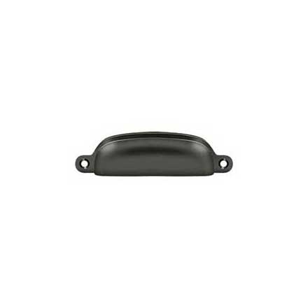 Deltana [SHP29U10B] Solid Brass Cabinet Cup Pull - Exposed - Oil Rubbed Bronze Finish - 3 5/8&quot; C/C - 4 1/8&quot; L