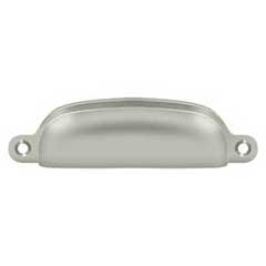 Deltana [SHP29U15] Solid Brass Cabinet Cup Pull - Exposed - Brushed Nickel Finish - 3 5/8&quot; C/C - 4 1/8&quot; L